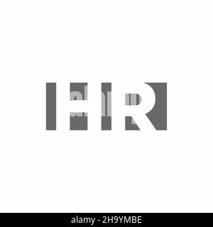 HR Logo monogram with negative space style design template isolated on white background Stock Vector
