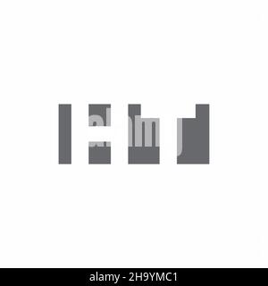 HT Logo monogram with negative space style design template isolated on white background Stock Vector