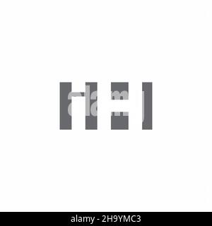 IH Logo monogram with negative space style design template isolated on white background Stock Vector