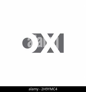 OX Logo monogram with negative space style design template isolated on white background Stock Vector