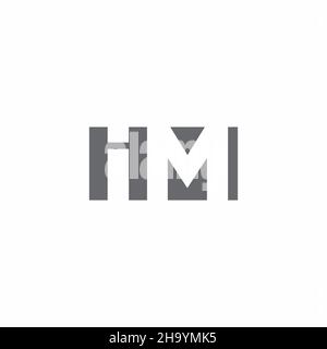 IM Logo monogram with negative space style design template isolated on white background Stock Vector