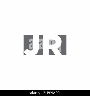 JR Logo monogram with negative space style design template isolated on white background Stock Vector