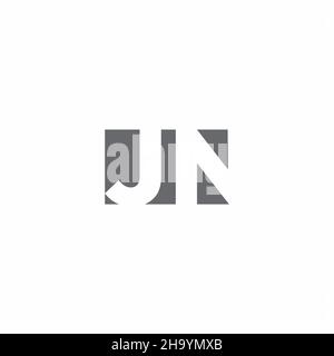 JN Logo monogram with negative space style design template isolated on white background Stock Vector