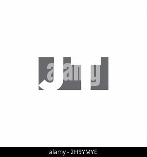 JT Logo monogram with negative space style design template isolated on white background Stock Vector