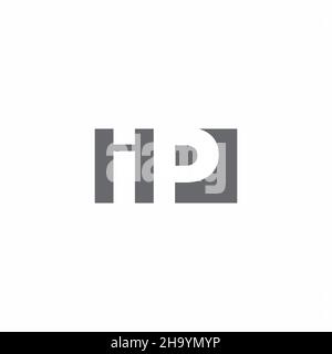 IP Logo monogram with negative space style design template isolated on white background Stock Vector