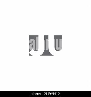 JU Logo monogram with negative space style design template isolated on white background Stock Vector