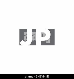 JP Logo monogram with negative space style design template isolated on white background Stock Vector