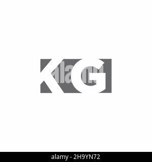 KG Logo monogram with negative space style design template isolated on white background Stock Vector