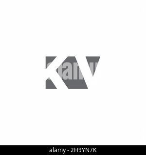 KV Logo monogram with negative space style design template isolated on white background Stock Vector