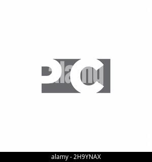 PC Logo monogram with negative space style design template isolated on white background Stock Vector