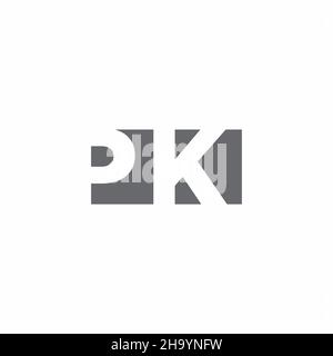 PK Logo monogram with negative space style design template isolated on white background Stock Vector