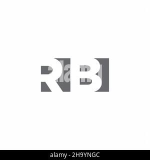 RB Logo monogram with negative space style design template isolated on white background Stock Vector