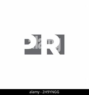PR Logo monogram with negative space style design template isolated on white background Stock Vector