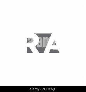 RA Logo monogram with negative space style design template isolated on white background Stock Vector