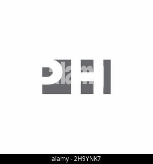 PH Logo monogram with negative space style design template isolated on white background Stock Vector