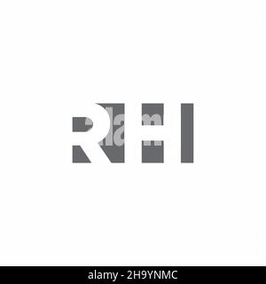 RH Logo monogram with negative space style design template isolated on white background Stock Vector