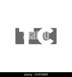 TC Logo monogram with negative space style design template isolated on white background Stock Vector