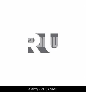 RU Logo monogram with negative space style design template isolated on white background Stock Vector