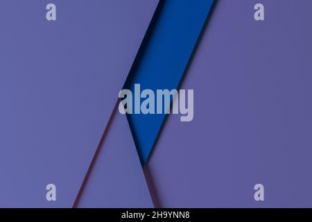 Abstract colored paper geometry composition background in very peri, purple color. Top view Stock Photo