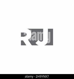 RJ Logo monogram with negative space style design template isolated on white background Stock Vector