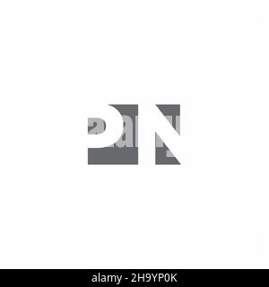 PN Logo monogram with negative space style design template isolated on white background Stock Vector