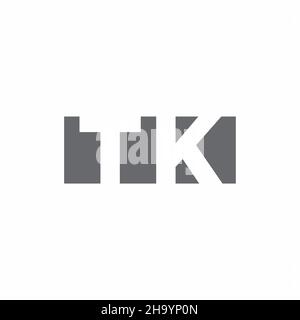 TK Logo monogram with negative space style design template isolated on white background Stock Vector