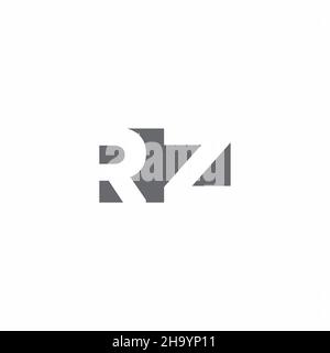 RZ Logo monogram with negative space style design template isolated on white background Stock Vector