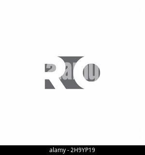 RO Logo monogram with negative space style design template isolated on white background Stock Vector