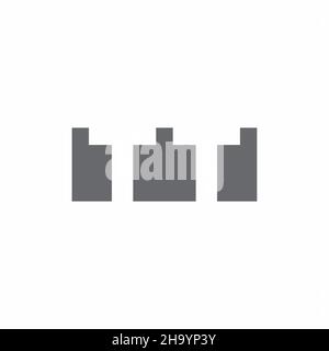 TT Logo monogram with negative space style design template isolated on white background Stock Vector