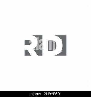 RD Logo monogram with negative space style design template isolated on white background Stock Vector