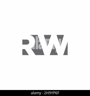 RW Logo monogram with negative space style design template isolated on white background Stock Vector
