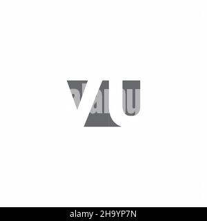 VU Logo monogram with negative space style design template isolated on white background Stock Vector