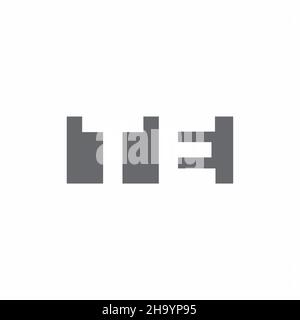 TE Logo monogram with negative space style design template isolated on white background Stock Vector