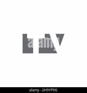 TV Logo monogram with negative space style design template isolated on white background Stock Vector