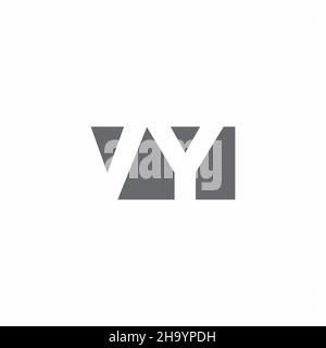 VY Logo monogram with negative space style design template isolated on white background Stock Vector
