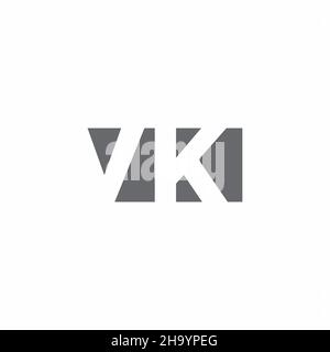 VK Logo monogram with negative space style design template isolated on white background Stock Vector