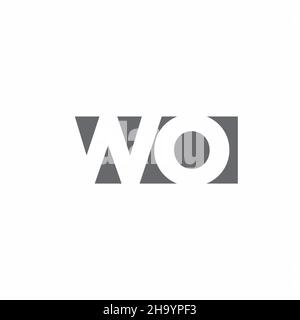 WO Logo monogram with negative space style design template isolated on white background Stock Vector