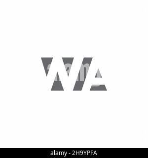WA Logo monogram with negative space style design template isolated on white background Stock Vector