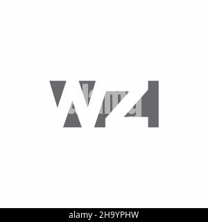 WZ Logo monogram with negative space style design template isolated on white background Stock Vector