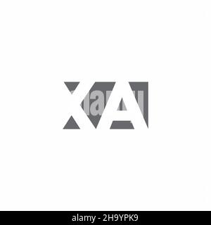 XA Logo monogram with negative space style design template isolated on white background Stock Vector