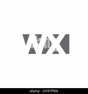 WX Logo monogram with negative space style design template isolated on white background Stock Vector