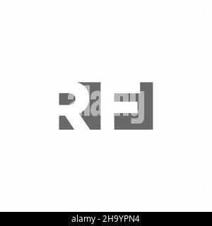 RF Logo monogram with negative space style design template isolated on white background Stock Vector