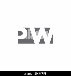 PW Logo monogram with negative space style design template isolated on white background Stock Vector