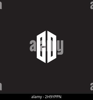 CD Logo monogram with hexagon shape style design template isolated on black background Stock Vector