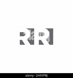 RR Logo monogram with negative space style design template isolated on white background Stock Vector