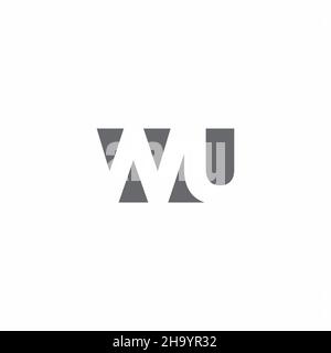 WU Logo monogram with negative space style design template isolated on white background Stock Vector