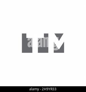 TM Logo monogram with negative space style design template isolated on white background Stock Vector