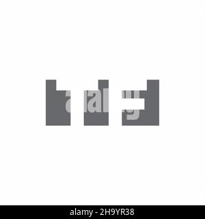 TF Logo monogram with negative space style design template isolated on white background Stock Vector