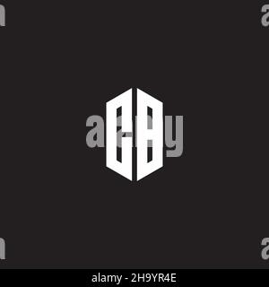 CB Logo monogram with hexagon shape style design template isolated on black background Stock Vector