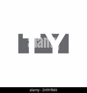 TY Logo monogram with negative space style design template isolated on white background Stock Vector
